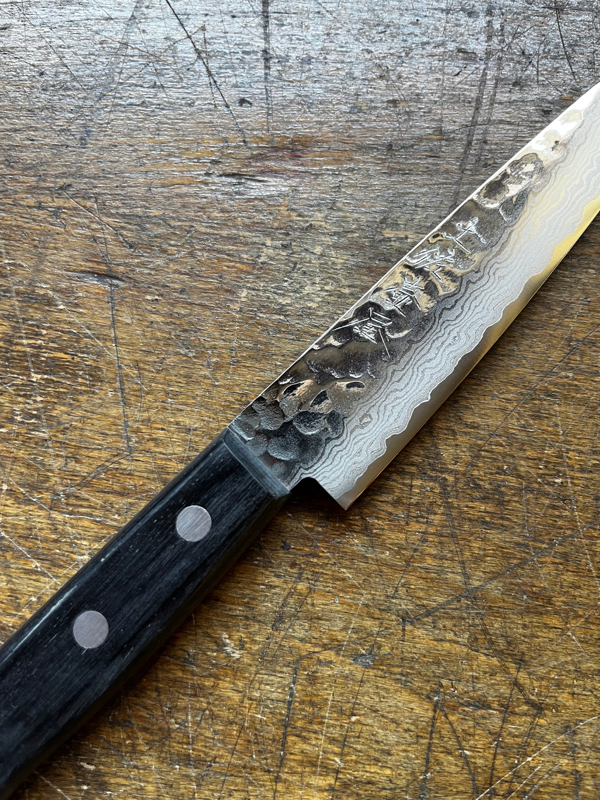 Tosa Tsuboya Petty 120mm Damascus Tsuchime