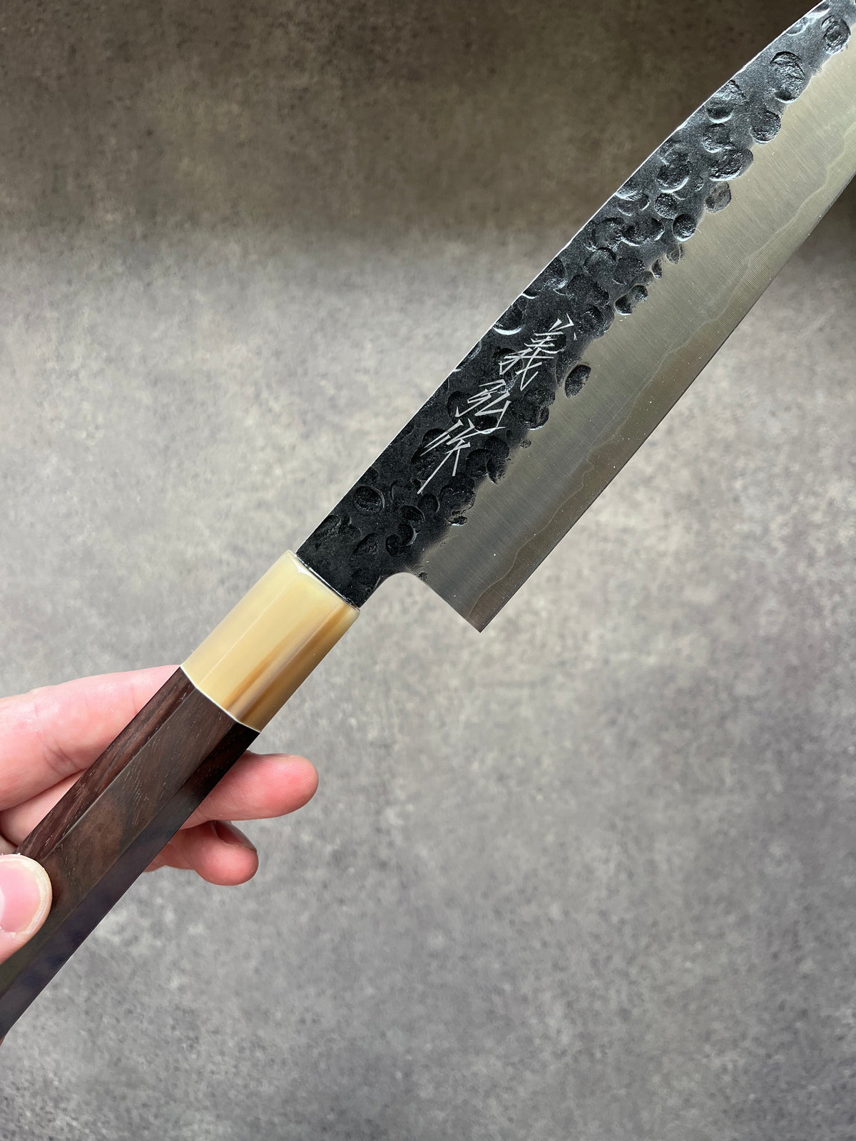 Yoshihiro Gyuto 215mm AUS-8A Tsuchime Kurouchi