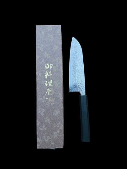 Chokatsu Santoku 165mm Nerezová ocel Ginsan Damascus Tsukihiro 33-vrstev