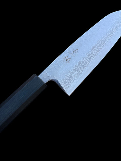 Chokatsu Santoku 165mm Nerezová ocel Ginsan Damascus Tsukihiro 33-vrstev