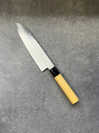 Tosa Tsuboya Santoku 180mm Damascus Tsuchime