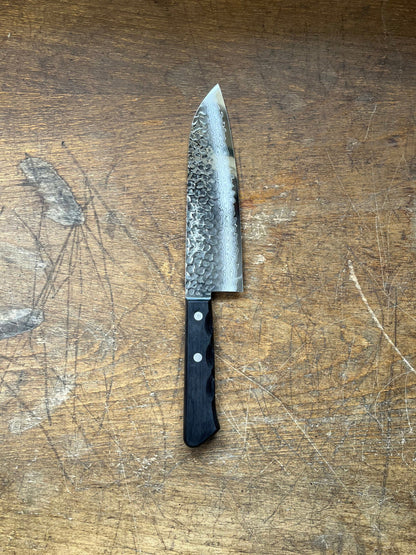 Tosa Tsuboya Santoku 180mm Damascus Tsuchime