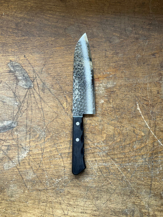 Tosa Tsuboya Santoku 180mm Damascus Tsuchime