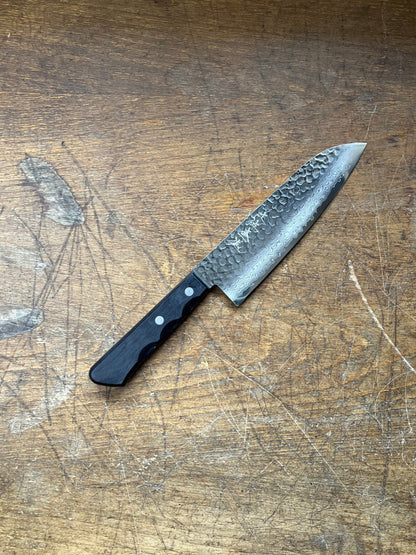 Tosa Tsuboya Santoku 180mm Damascus Tsuchime