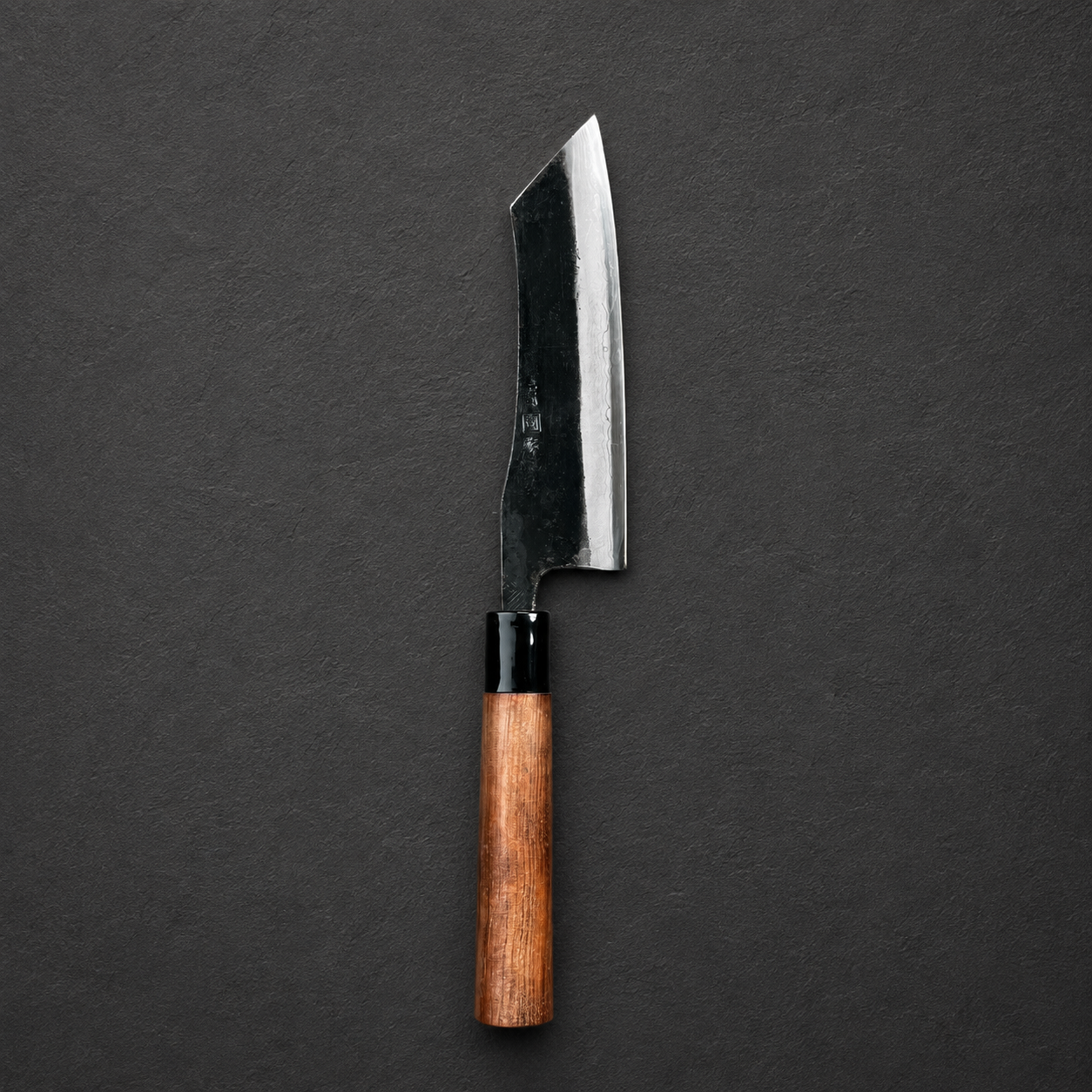 Tosa Tsukasa Kiritsuke Santoku 165mm Aogami no. 2  Suminagashi Damascus Kurouchi