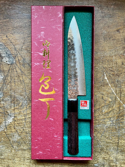 FujiKan 180mm Damascus 45-Layer 10A Stainless Steel Tsuchime
