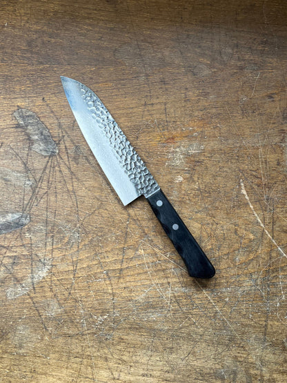 Tosa Tsuboya Santoku 180mm Damascus Tsuchime