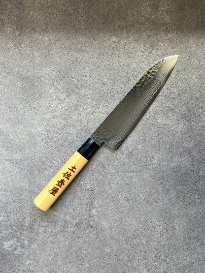 Tosa Tsuboya Santoku 180mm Damascus Tsuchime