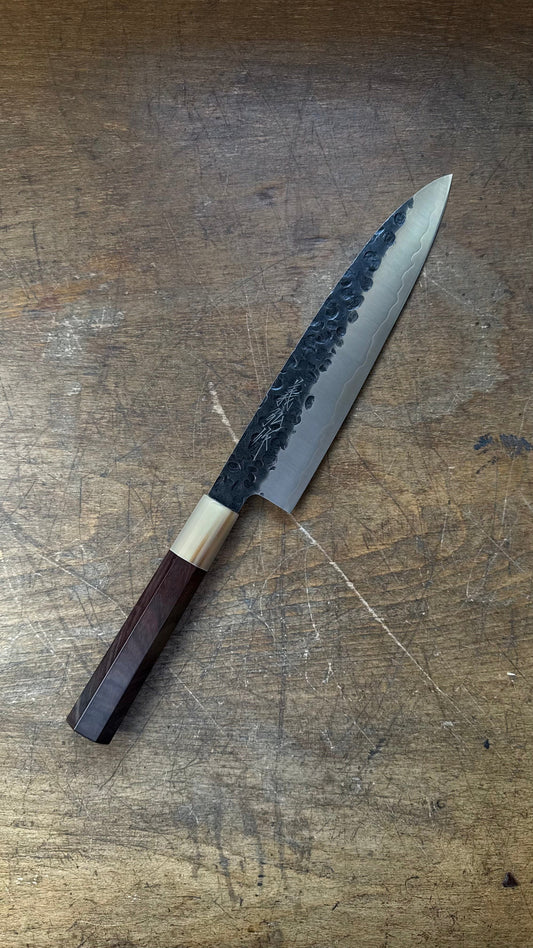 Yoshihiro Gyuto 215mm AUS-8A Tsuchime Kurouchi