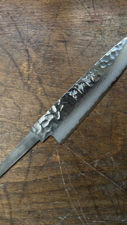 Čepel Tosa Tsuboya Petty 140mm Damascus Tsuchime