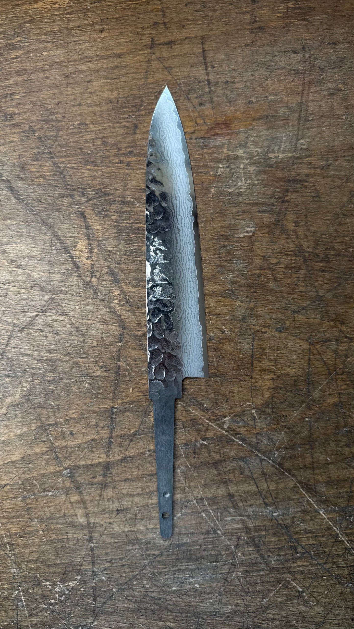 Čepel Tosa Tsuboya Petty 140mm Damascus Tsuchime