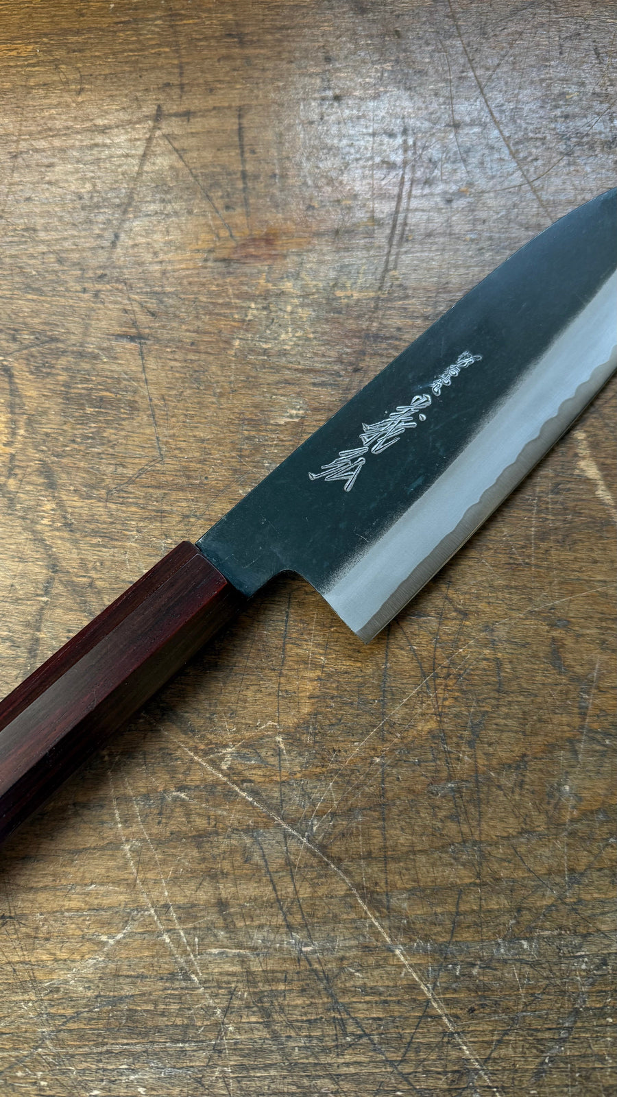 Yoshihiro Santoku 185mm Shirogami no.2 Kurouchi