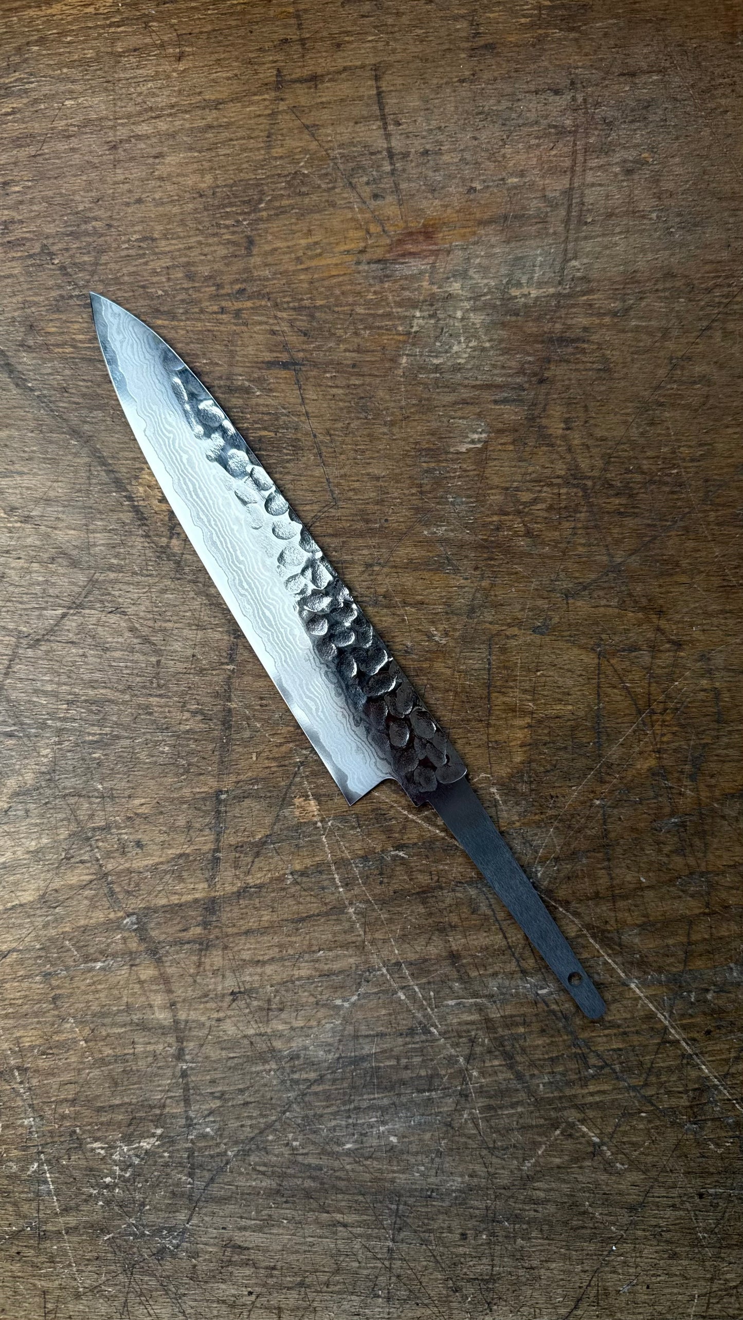 Čepel Tosa Tsuboya Petty 140mm Damascus Tsuchime