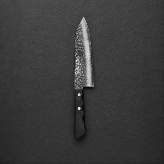 Tosa Tsuboya Santoku 180mm Damascus Tsuchime