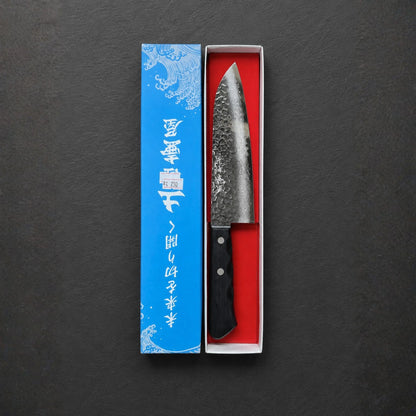 Tosa Tsuboya Santoku 180mm Damascus Tsuchime