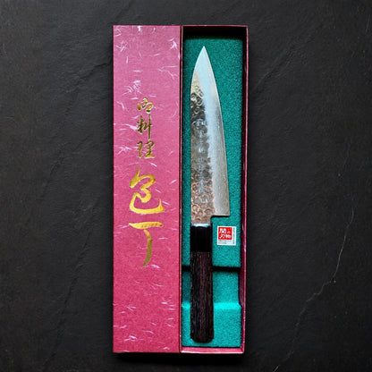FujiKan 180mm Damascus 45-Layer 10A Stainless Steel Tsuchime