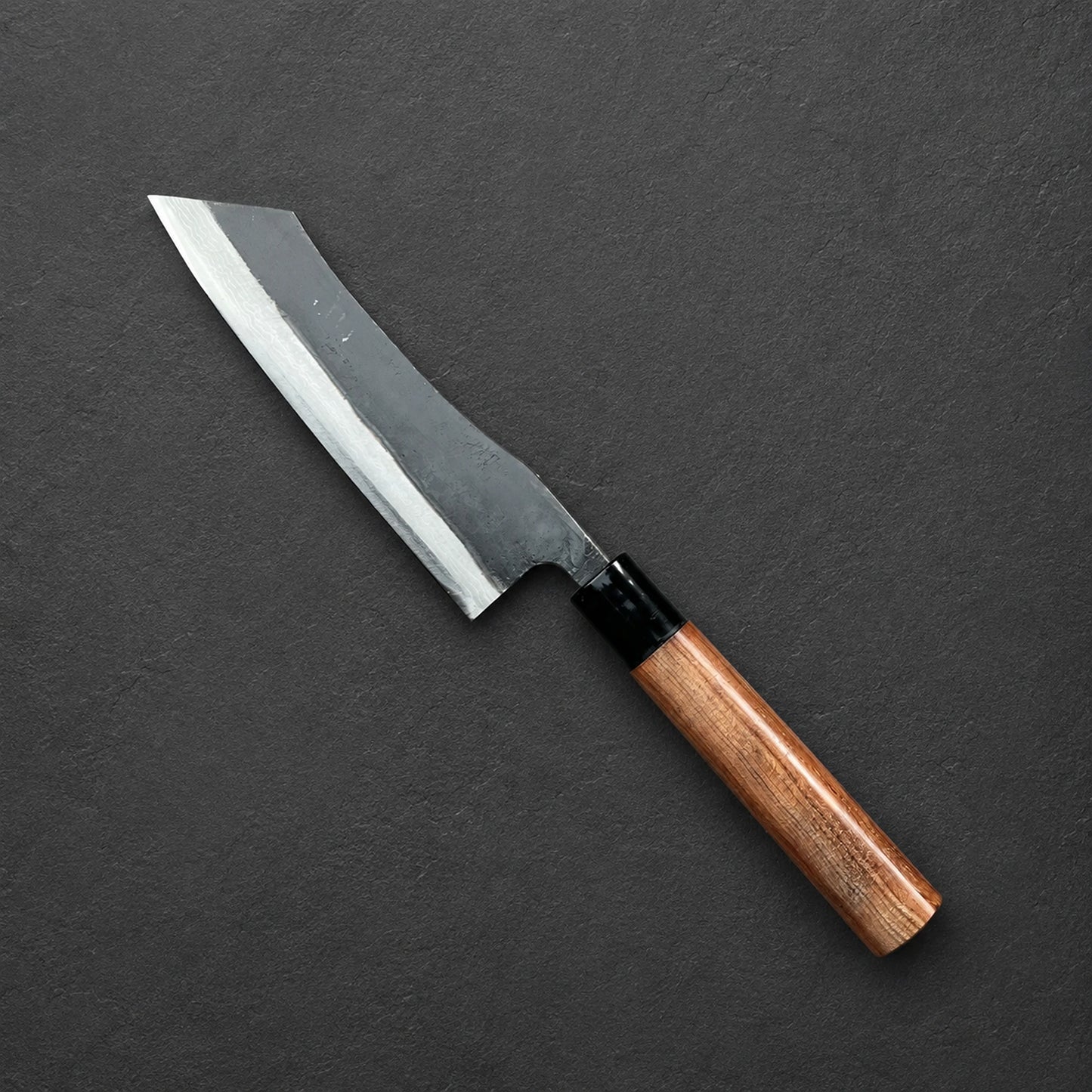 Tosa Tsukasa Kiritsuke Santoku 165mm Aogami Nr. 2 Suminagashi Damast Kurouchi