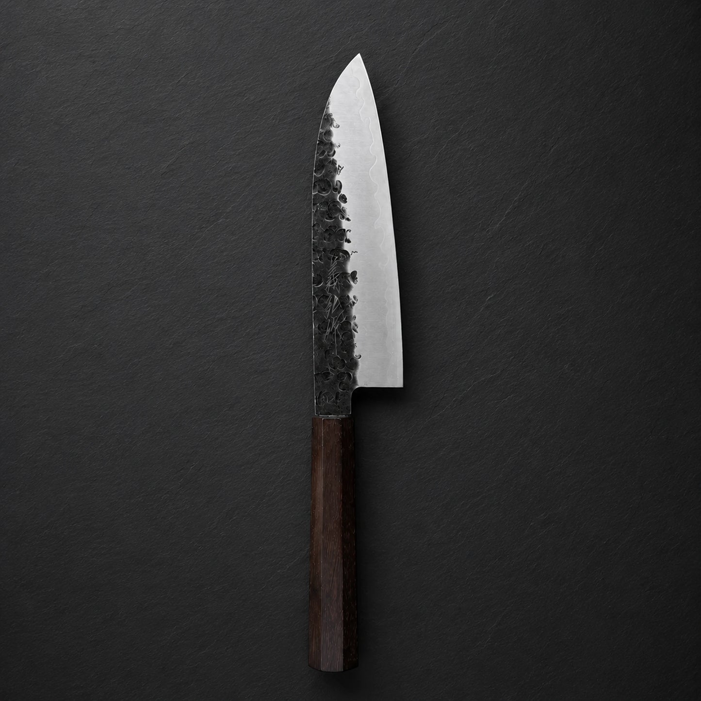 Yoshihiro Santoku 185mm AUS-8A Tsuchime Kurouchi
