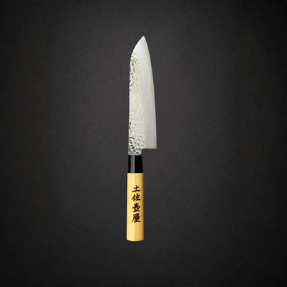 Tosa Tsuboya Santoku 180mm Damascus Tsuchime