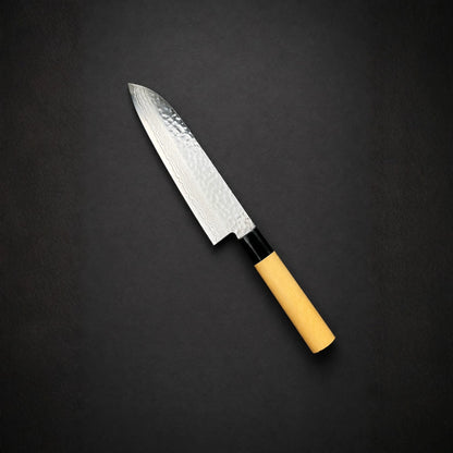 Tosa Tsuboya Santoku 180mm Damascus Tsuchime