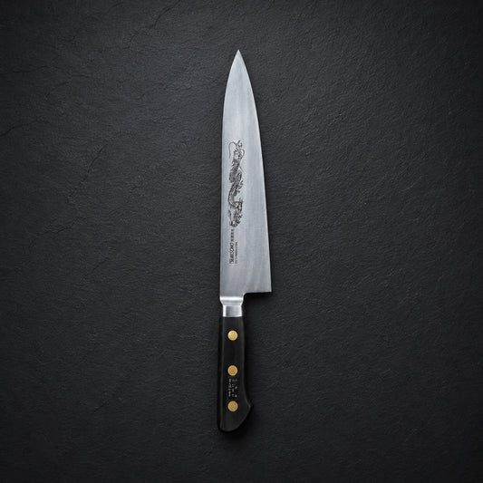 Misono Gyuto 240mm Uhlíková ocel Gravírování draka